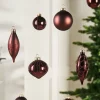 WeRChristmas Burgundy Glass Baubles, 20 Pack