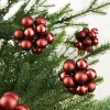 WeRChristmas Burgundy Glass Berry Cluster Baubles, 10 Pack