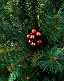 WeRChristmas Burgundy Glass Berry Cluster Baubles, 10 Pack