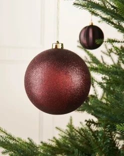 WeRChristmas Burgundy Large Glitter Shatterproof Bauble, 15 Cm