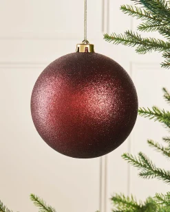 WeRChristmas Burgundy Large Glitter Shatterproof Bauble, 15 Cm