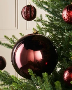 WeRChristmas Burgundy Large Gloss Shatterproof Bauble, 20 Cm