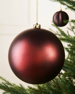 WeRChristmas Burgundy Large Matt Shatterproof Bauble, 20 Cm