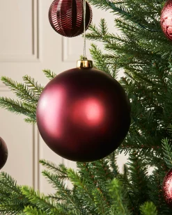 WeRChristmas Burgundy Large Matt Shatterproof Bauble, 15 Cm