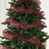 WeRChristmas Burgundy Mesh With Red Foil, 9 M