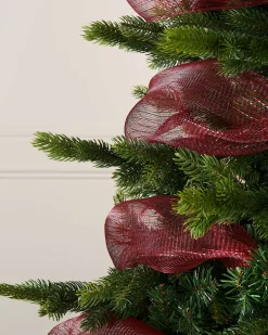 WeRChristmas Burgundy Mesh With Red Foil, 9 M