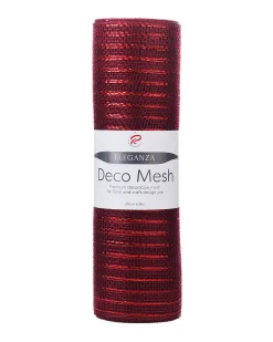 WeRChristmas Burgundy Mesh With Red Foil, 9 M