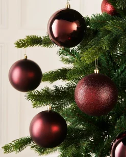 WeRChristmas Burgundy Shatterproof Baubles, 9 Pack, 10 Cm