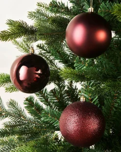 WeRChristmas Burgundy Shatterproof Baubles, 9 Pack, 10 Cm