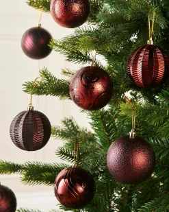 WeRChristmas Burgundy Shatterproof Baubles, 16 Pack, 8 Cm