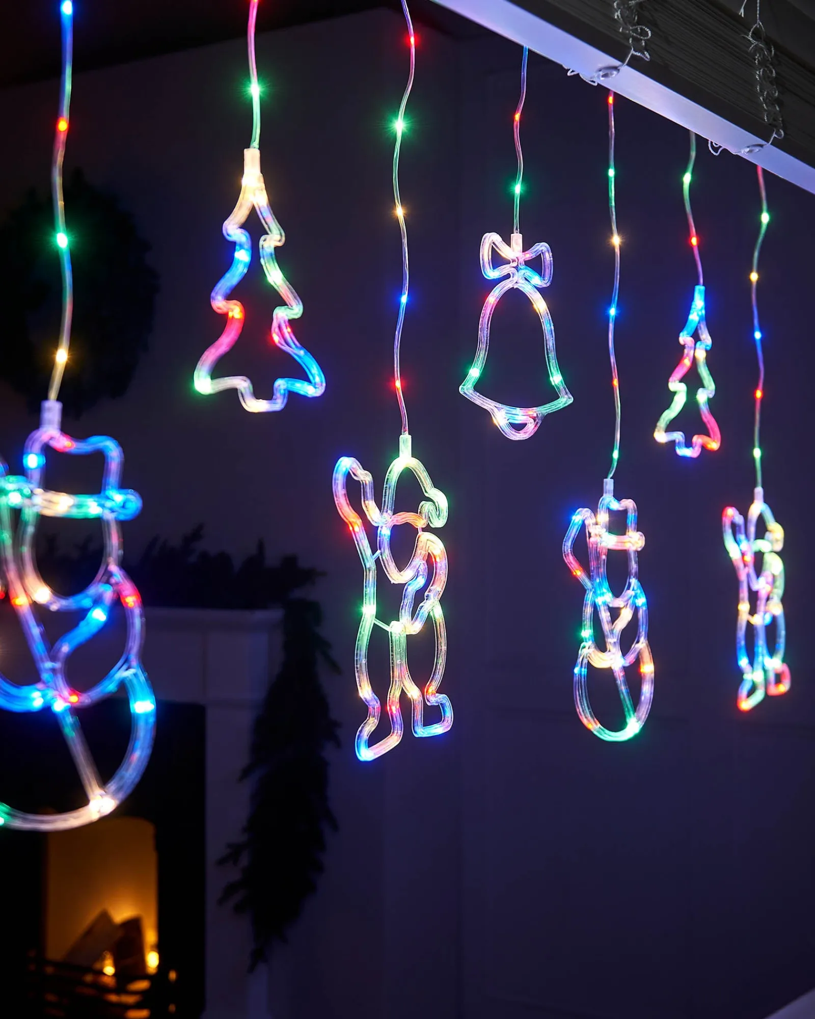 WeRChristmas Character Silhouette Curtain Light, 2.1 M