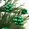 WeRChristmas Christmas Green Glass Berry Cluster Baubles, 10 Pack