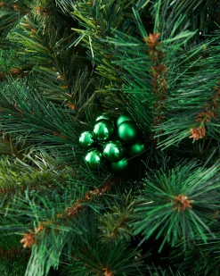 WeRChristmas Christmas Green Glass Berry Cluster Baubles, 10 Pack