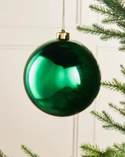 WeRChristmas Christmas Green Large Gloss Shatterproof Bauble, 15 Cm