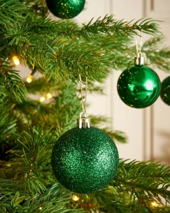 WeRChristmas Christmas Green Shatterproof Bauble, 50 Pack