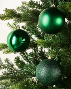 WeRChristmas Christmas Green Shatterproof Baubles, 9 Pack, 10 Cm