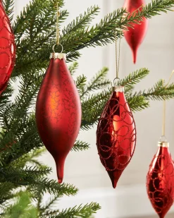WeRChristmas Christmas Red Glass Baubles, 5 Pack, 15 Cm