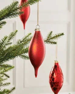 WeRChristmas Christmas Red Glass Baubles, 5 Pack, 15 Cm