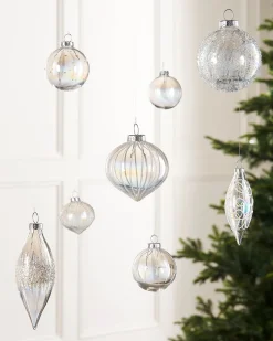 WeRChristmas Clear Iridescent Glass Baubles, 20 Pack