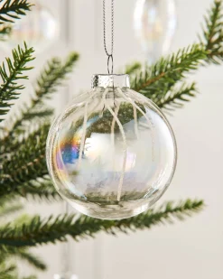 WeRChristmas Clear Iridescent Glass Baubles, 20 Pack