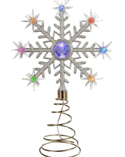 WeRChristmas Colour Changing Snowflake Christmas Tree Topper, 29 Cm