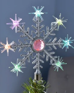 WeRChristmas Colour Changing Snowflake Christmas Tree Topper, 29 Cm