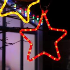 WeRChristmas Connectable Star Rope Light Silhouette, Red, 32 Cm