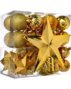 WeRChristmas Copper Shatterproof Baubles Set, 42 Pack