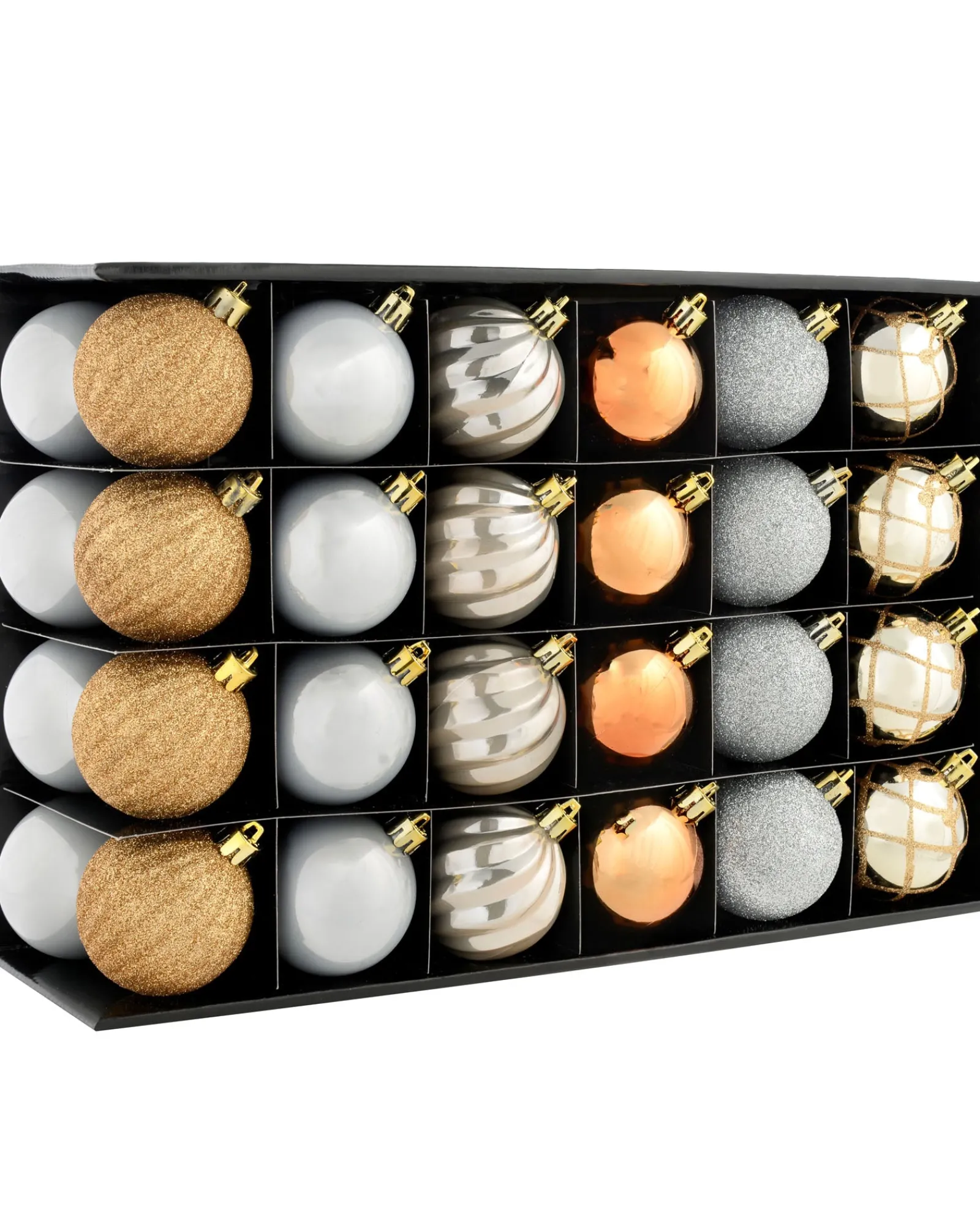 WeRChristmas Copper/Champagne Shatterproof Baubles, 48 Pack