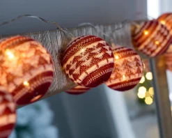 WeRChristmas Cotton Ball 20 LED Fairisle Light String, 3 M