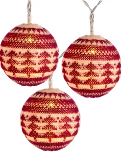 WeRChristmas Cotton Ball 20 LED Fairisle Light String, 3 M