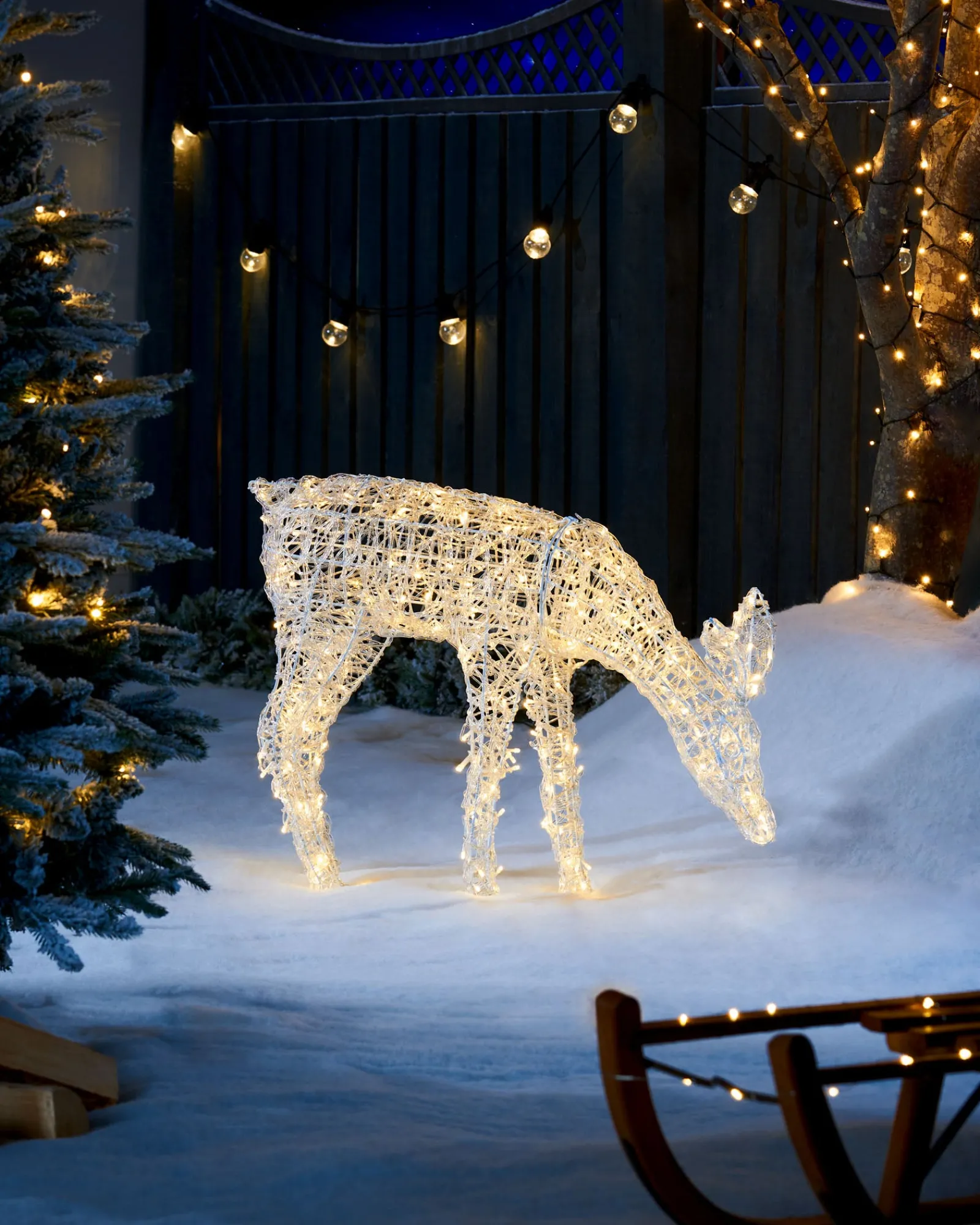WeRChristmas 3D Acrylic Reindeer Decoration, 90 Cm