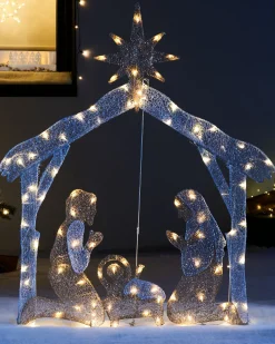 WeRChristmas 2D Mesh Nativity Set, 130 Cm
