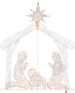 WeRChristmas 2D Mesh Nativity Set, 130 Cm