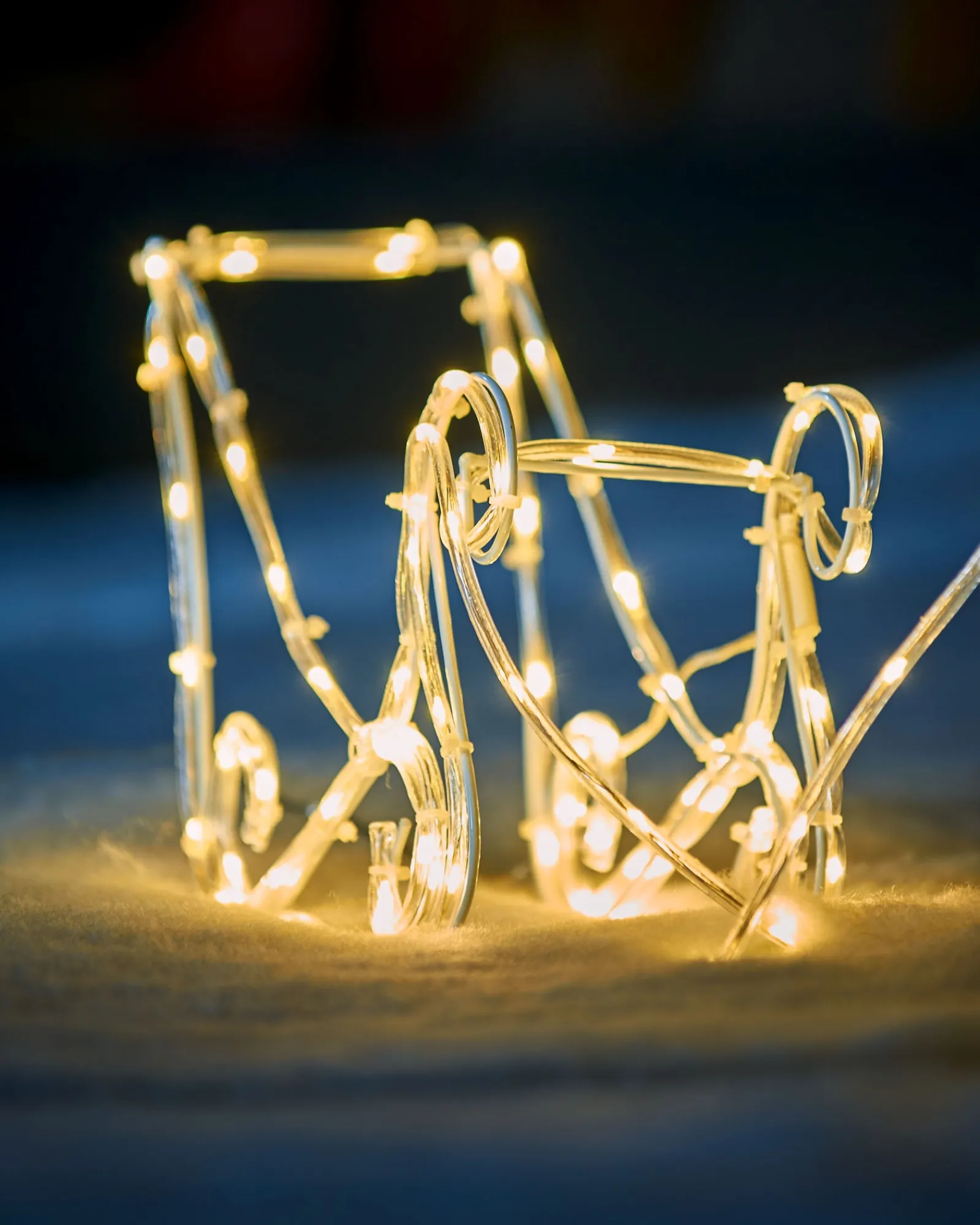 WeRChristmas 3D Reindeer With Sleigh Rope Light Silhouette, 120 Cm