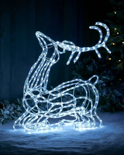 WeRChristmas 3D Sitting Reindeer Rope Light Silhouette, 93 Cm
