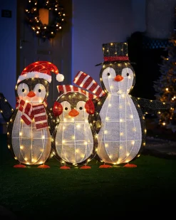 WeRChristmas 2D Tinsel Penguin Family Silhouette