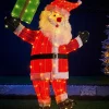WeRChristmas 3D Tinsel Santa With Gift Box Silhouette