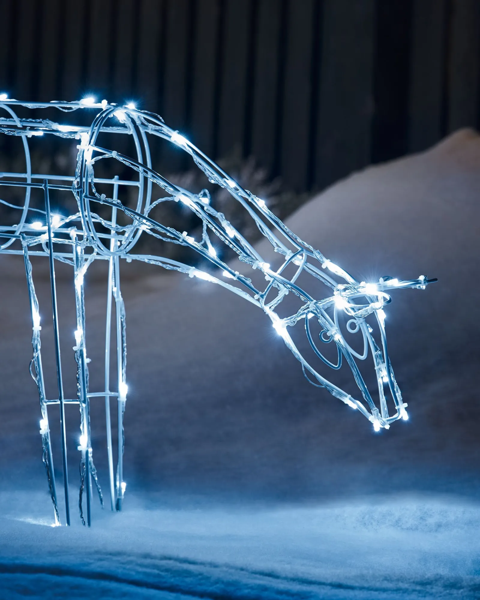 WeRChristmas 3D Twinkling Grazing Reindeer Silhouette, White, 68 Cm