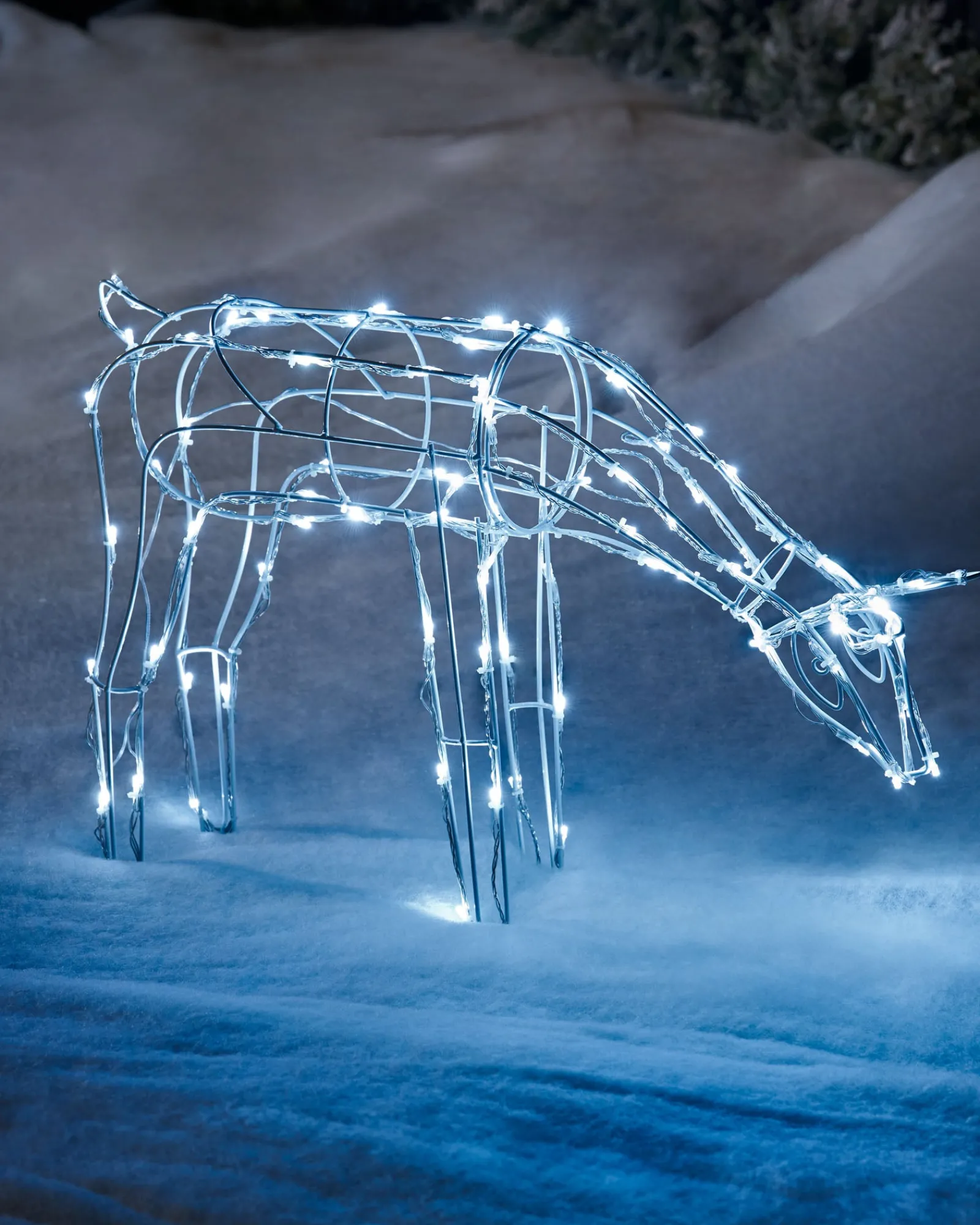 WeRChristmas 3D Twinkling Grazing Reindeer Silhouette, White, 68 Cm