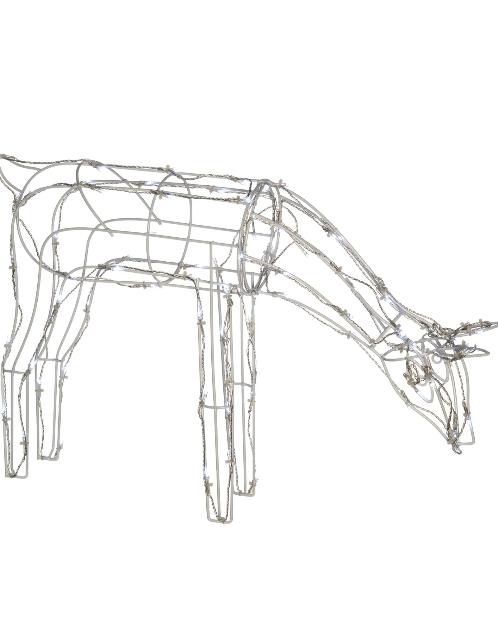 WeRChristmas 3D Twinkling Grazing Reindeer Silhouette, White, 68 Cm