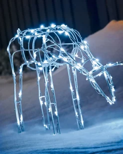WeRChristmas 3D Twinkling Grazing Reindeer Silhouette, White, 68 Cm