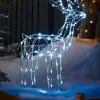 WeRChristmas 3D Twinkling Standing Reindeer Silhouette, White, 78 Cm