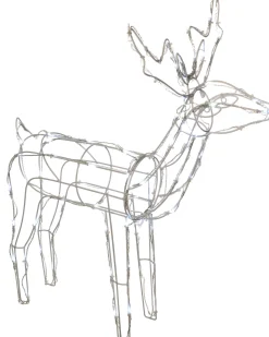 WeRChristmas 3D Twinkling Standing Reindeer Silhouette, White, 78 Cm