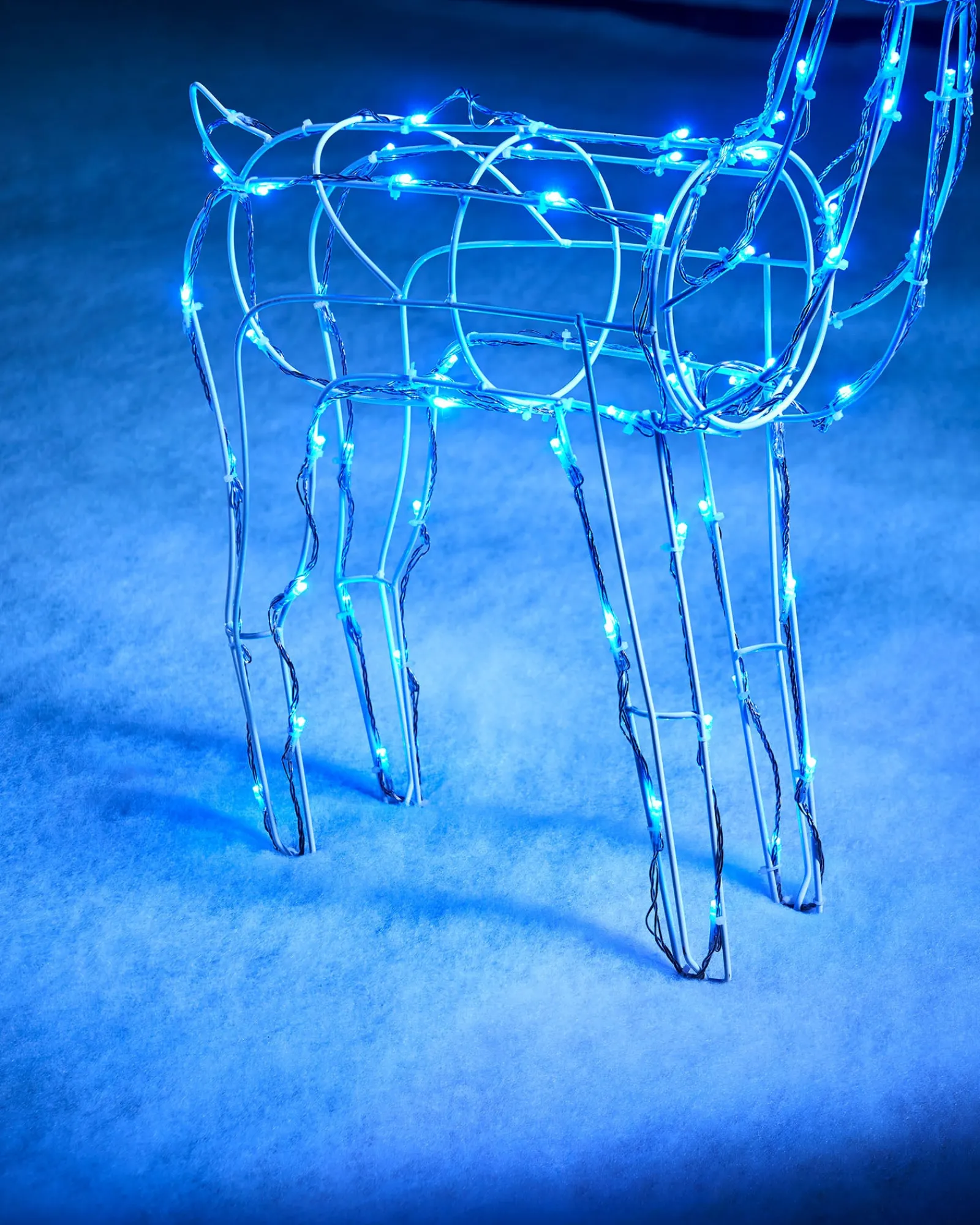WeRChristmas 3D Twinkling Standing Reindeer Silhouette, Blue, 78 Cm