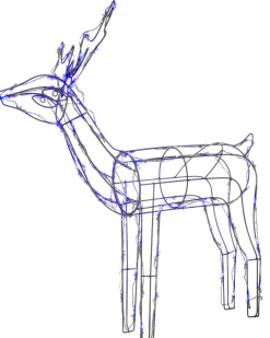 WeRChristmas 3D Twinkling Standing Reindeer Silhouette, Blue, 78 Cm