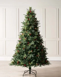 WeRChristmas Decorated Mixed Tip Berries & Pinecones Christmas Tree, 6 Ft