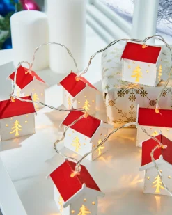 WeRChristmas Decorative Wooden House LED Lights String, 1.8 M