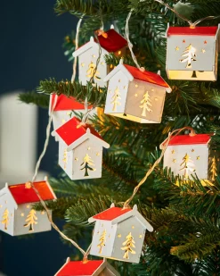 WeRChristmas Decorative Wooden House LED Lights String, 1.8 M