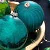 WeRChristmas Emerald Glass Baubles, 3 Pack, 13 Cm